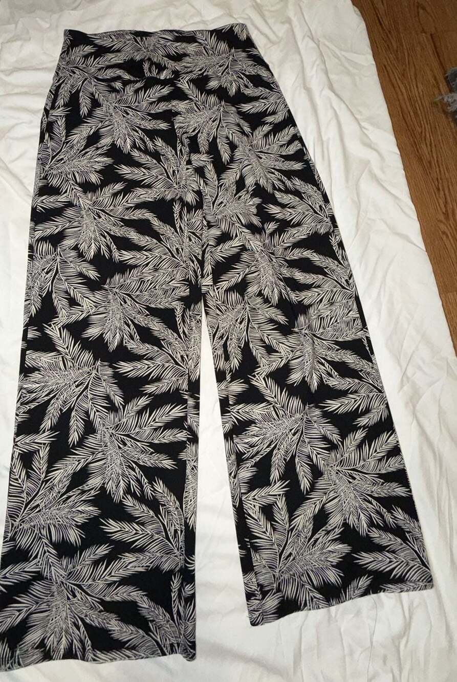 J.Jill Wearever Collection Palm Print Full Leg Pants Size XS